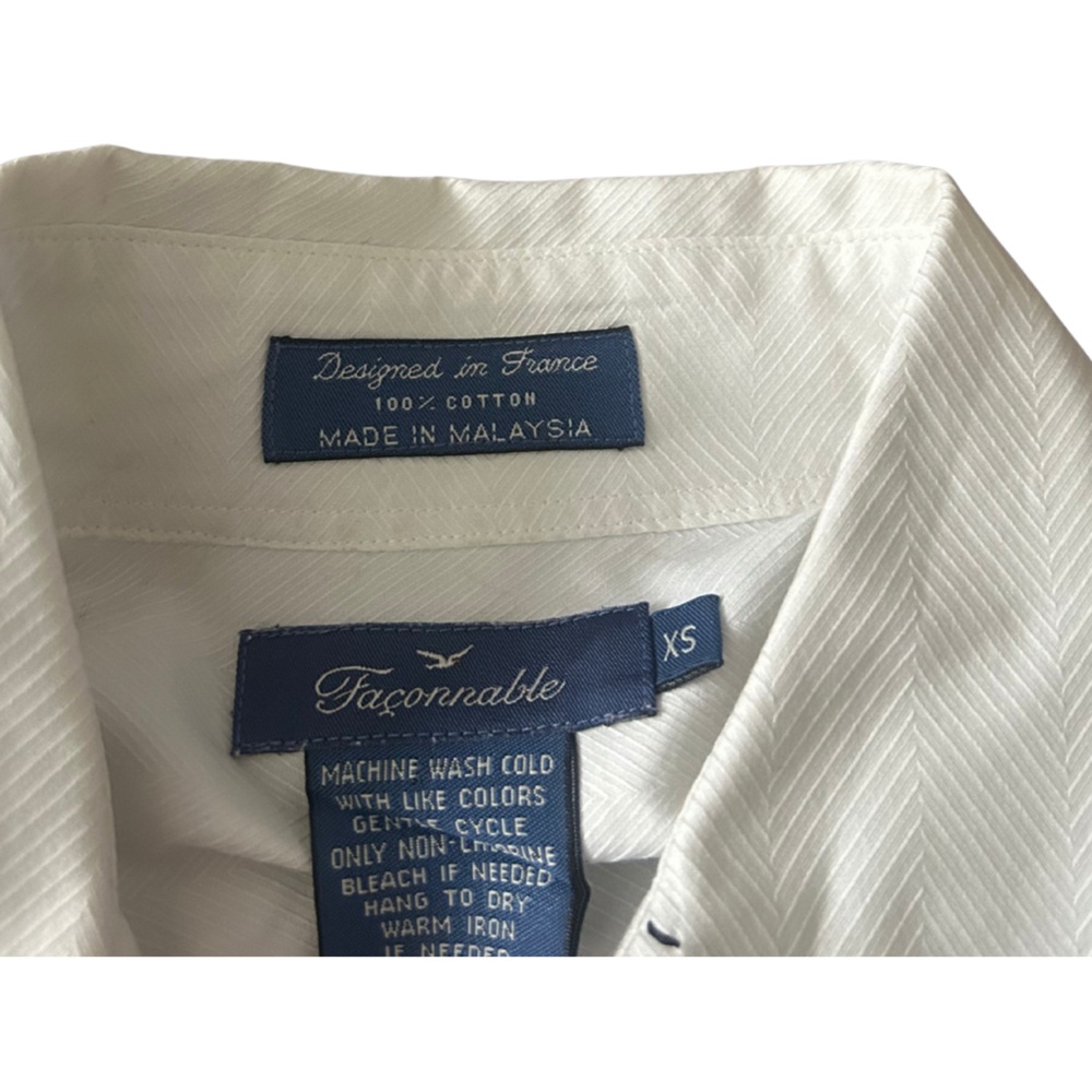 Faconnable Contrast Stitch Button Down Shirt | Wh… - image 4